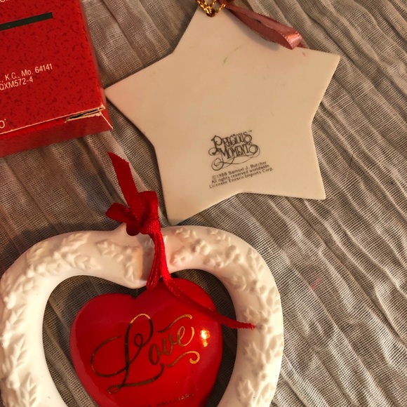Vintage 1980s 7 HALLMARK & Precious Moments mini tree ornaments & 2 regular size - Picture 6 of 14